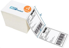 Fanfold 4 x 6 Direct Thermal Labels White Perforated Shipping Labels, 500pcs per picture