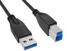 3ft USB 3.0 A to B Cable SuperSpeed 5Gbps Shielded Dock Scanner Hub Black picture