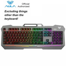 AULA F3010 Backlight USB Wired Gaming Keyboard 104 Keys With Phone Holder picture