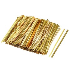 Long Strong Twist Ties 3.15 Inches Quality Plastic Closure Tie Golden 500pcs picture