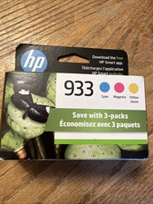 HP 933 CYAN MAGENTA YELLOW AUTHENTIC ORIGINAL EXP JAN 2027 SEALED NEW 3 Packs picture