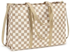 Bolso de mano para portátil de 15,6 pulgadas para mujer, bolso de hombro de lona picture
