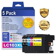 LC103XL 5PK 2BK/C/M/Y Ink for DCP-J152W MFC-J245 MFC-J450DW MFC-J470DW MFCJ870DW picture