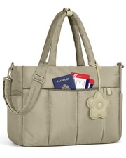 Laptop Tote Bag for Women 15.6 Inch Lightweight Puffer Work Tote Bag Quilted ... picture