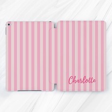 Cute pink stripes Custom name  Case For iPad 10.2 Pro 13 Air 11 Mini 7 12.9 A16 picture