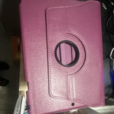 Purple Synthetic Leather Rotating Tablet Case with Integrated Stand picture