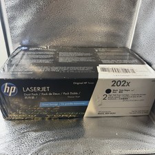 New HP 202X CF500X Black LaserJet Toner Dual Pack Brand New picture
