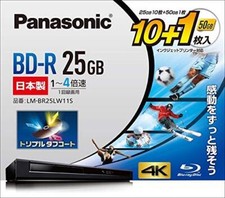 Panasonic 4X Blu-ray Disc BD-R 25GB (10p) + 50GB (1p) LM-BR25LW11S Made in Japan picture