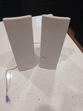 IBM Infinity 3W Black Desktop Computer Speakers Model Af 62064 Cream White  picture
