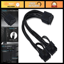 12V HPWR Cable Extension, 16 Pin Female to Dual 8 Pin PCIe GPU Power Cable 18cm picture
