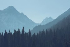 Landscape forest mountains trees Custom Gaming Mat Desk picture