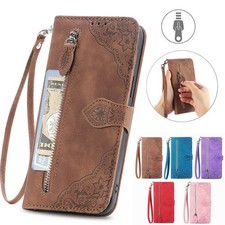 Flip Zip Flower Leather Wallet Cover Case For 18 17 16 14 15 12 11 13 Pro 16E picture