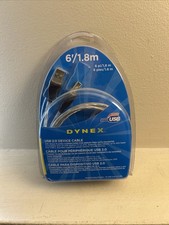 Dynex USB 2.0. A-B DEVICE CABLE 6 FEET 1.8 m NEW SEALED TE-USB 2AB 2.0 SBG picture