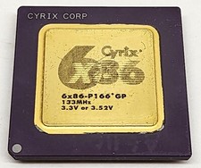 CYRIX 6X86-P166+ GP 133 MHz CPU Socket 7 Processor GOLD Ceramic picture