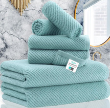 Towels for Bathroom, Cotton, Luxury, Quick Dry, Aqua picture