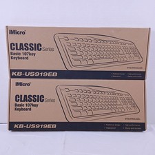 iMicro Classic Series Basic 107key Keyboard KB-US919EB Lot of 2 New in Box picture