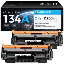 134A Toner Cartridge Black 2-Pack with chip Compatible Replacement for HP 134... picture
