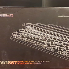 7keys TW1867 Retro Mechanical Bluetooth Quick Swap Keyboard Black QWERTY EN picture