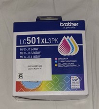 Brother LC501XL3PK C/M/Y High Yield Color Ink Cartridges 08/28 Sealed  picture