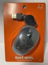 Surf Onn Optical Travel Mouse 2.2 retractable USB Cable New picture