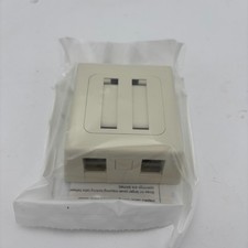 3 HUBBELL 86040 White Surface Box 4 Jack Capacity w Label Fields 3.5