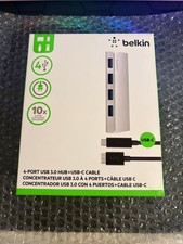 Belkin 4-Port USB-C Hub with Cable - Black (F4U088VF) - 10x Faster w/wo power picture