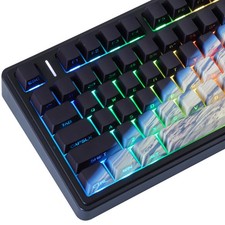 131 PCS Earth Space PBT Side Print Shine Keycaps Cherry Profile Dye Sub picture