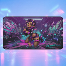 Ink or Treat Anime Gaming Mouse Pad Neon Graffiti Non Slip Desk Mat Waifu picture