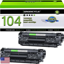 Greencycle 2 Pack C104 CRG104 FX9 FX10 Canon 104 Black Toner Cartridge MF4100 picture