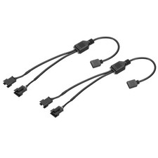 12V 4 Pin Splitter Cable, 2 Pcs PWM Fans RGB Power Cord with 1 to 2 ARGB SM M... picture