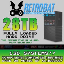 28TB RetroBat External Hard Drive Plug & Play Emulation Gaming For Windows PC picture