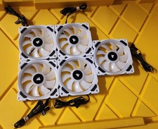 5 X Corsair LL120 ARGB White 120mm ICUE Premium PC Fans, New Never Used picture