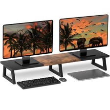 42 inch Large Dual Monitor Riser, Desk Organizer Stand for TV Laptop. picture