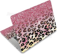 2X Rose Gold Shimmer Leopard Laptop Decal Removable PVC Skin picture