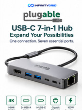 Plugable USB-C 7-in-1 Hub 4K 60Hz HDMI Ethernet USB-C Laptop Dock Adapter picture