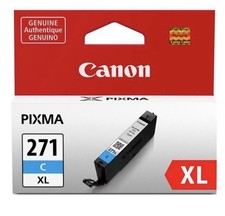 3x Canon Pixma 271 xl C Ink Cartridge - Cyan - Inkjet (0337c001). FACTORY SEALED picture