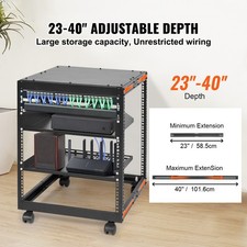 VEVOR 12U Open Frame Server Rack, Adjustable Depth, Free Standing Or Wall Mount  picture