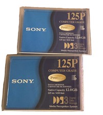 SONY PREMIUM DGD125P DDS-3 DATA CARTRIDGE 4mm 125M 40 FT 12GB  12.0GB  