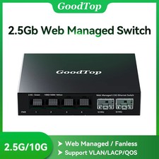 GoodTop 6 Port 2.5Gb Managed Switch 10G SFP+ VLAN QoS Link Aggregation picture