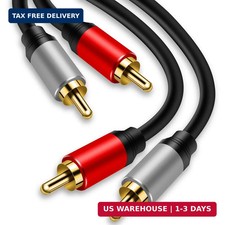 2RCA to 2RCA Cable 3Ft, Gold-Plated 2 RCA Male to 2 RCA Male Stereo Audio Cable picture