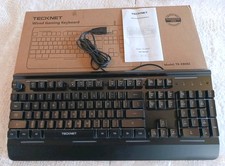 Tecknet TK-KB002 Gaming Keyboard USB Wired 15 Zone RBG Metal Panel   picture