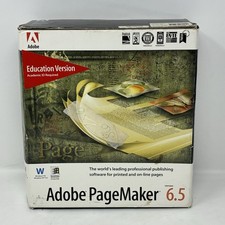 Adobe PageMaker 6.5 & Photoshop LE Vintage Big Box Retail W/ Serial & Manuals picture