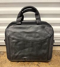 Dell Universal 15” Laptop Briefcase, Genuine Leather Solid Black Padded picture