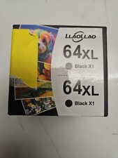 Llaollao 64XL Ink Cartridges Combo Pack Black Replacement for HP NEW Open Box  picture