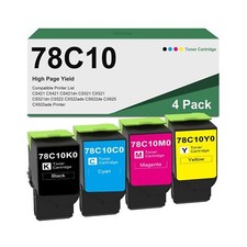78C10K0 78C10C0 78C10M0 78C10Y0 Black Cyan Magenta Yellow High Yield Toner Ca... picture