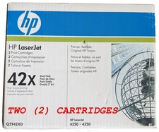 Genuine Sealed Bag HP Q5942X Toner Cartridges 42X -- DUAL PACK -- OPEN BOX picture