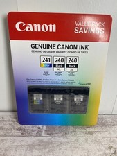 3 Genuine Canon PG-240XL Black & 1 CL-241 Color FINE Ink Cartridge OEM SEALED picture