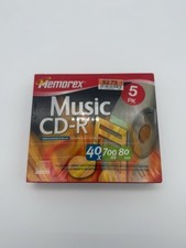Memorex Music CD-R 5pk 40X 700MB 80 Min Recordable NEW SEALED*** picture