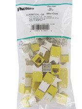 (24-PACK) Panduit CJ688TGYL-24 Cat6 Mini-Com Jack Module, Yellow GENUINE ~STSI picture