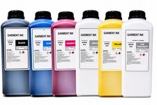 PREMIUM COMPATIBLE GARMENT INK FOR EPSON (PIGMENT DTG) (5,000ML) C-Y-M-K-WHITE picture